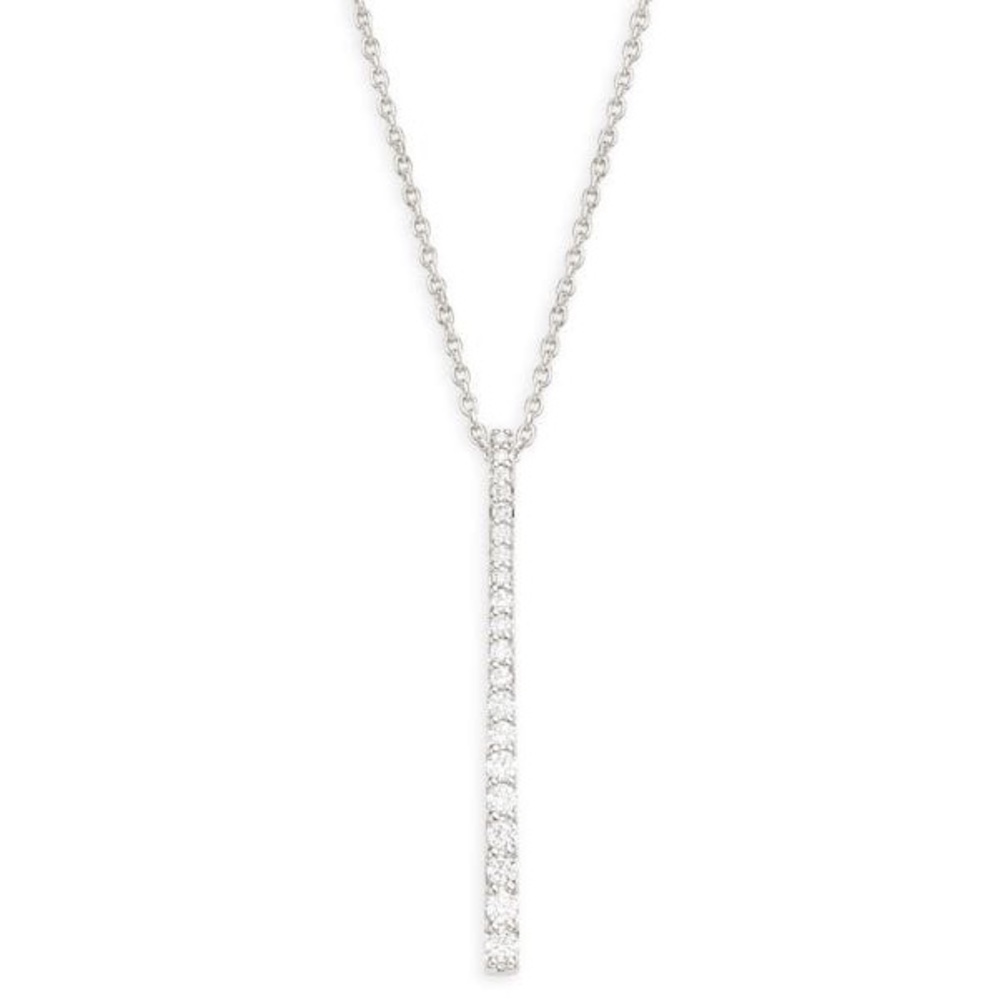 NEPHORA 14K White Gold & Diamond Stick Pendant Necklace